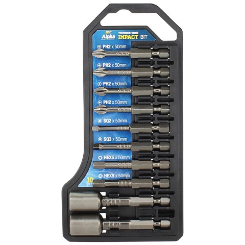 ALPHA IMPACT BIT SET THUNDERZONE: 10 PIECE